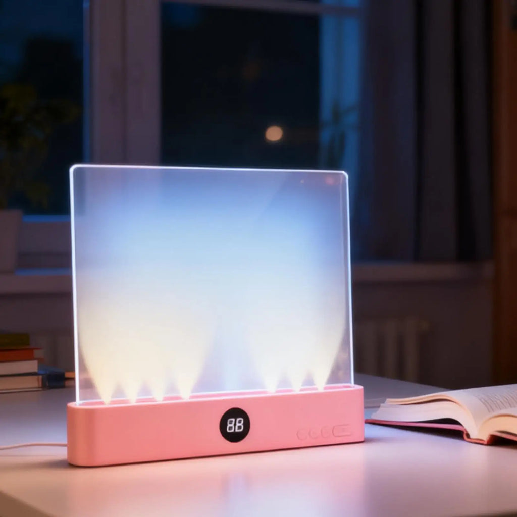 Book Lamp , Rechargeable Clear LED Flat Reading Light With 3 Colors & Timer, Plate Lamp Book Full Light White