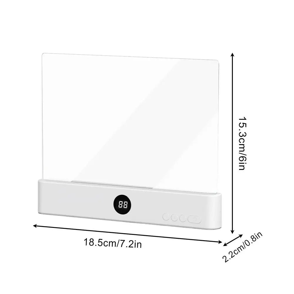 Book Lamp , Rechargeable Clear LED Flat Reading Light With 3 Colors & Timer, Plate Lamp Book Full Light White