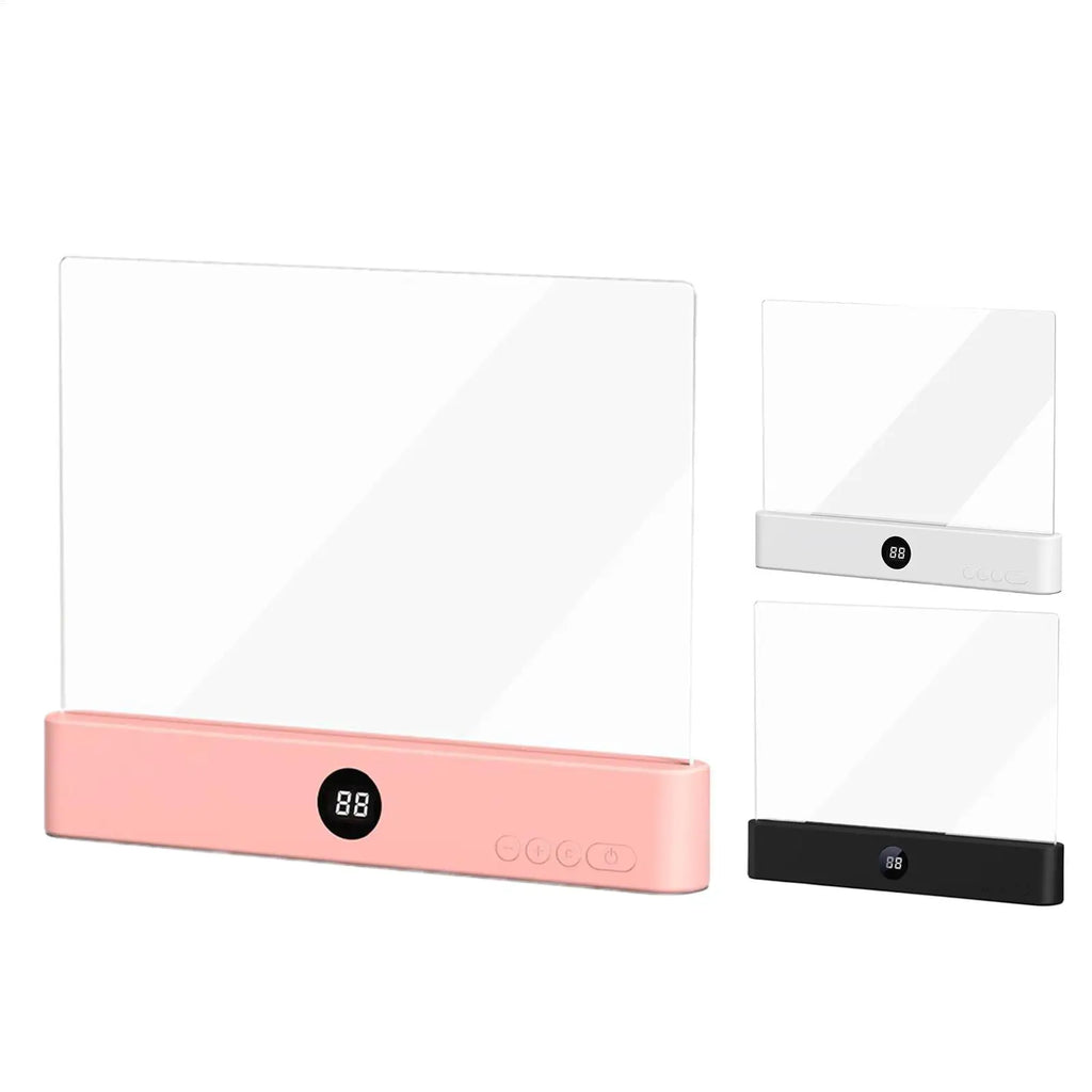 Book Lamp , Rechargeable Clear LED Flat Reading Light With 3 Colors & Timer, Plate Lamp Book Full Light White